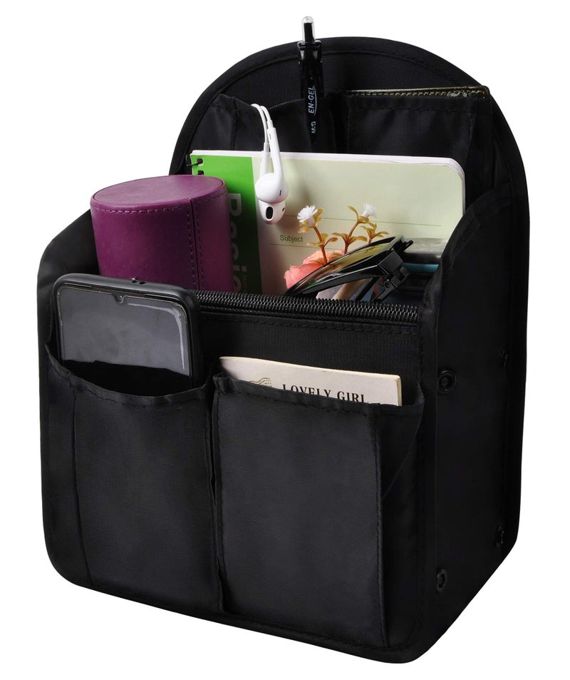 Vercord Backpack Organizer Insert Liner Hanging Travel Bag in Bag with Many Pockets Black Large - Image 2